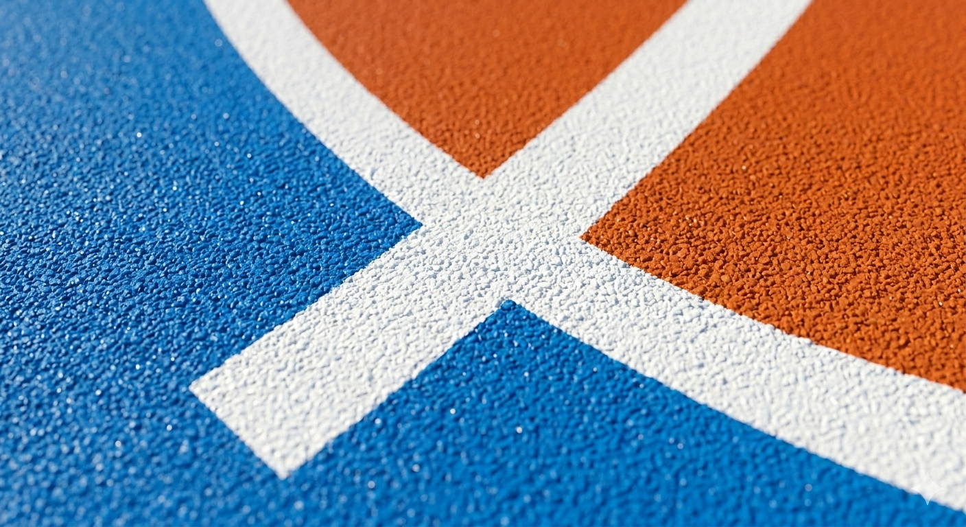 Acrylic hard court surface and layer details