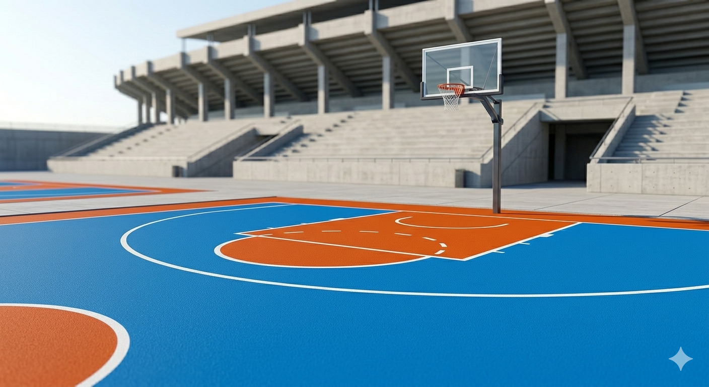 Basketball court surface and construction details