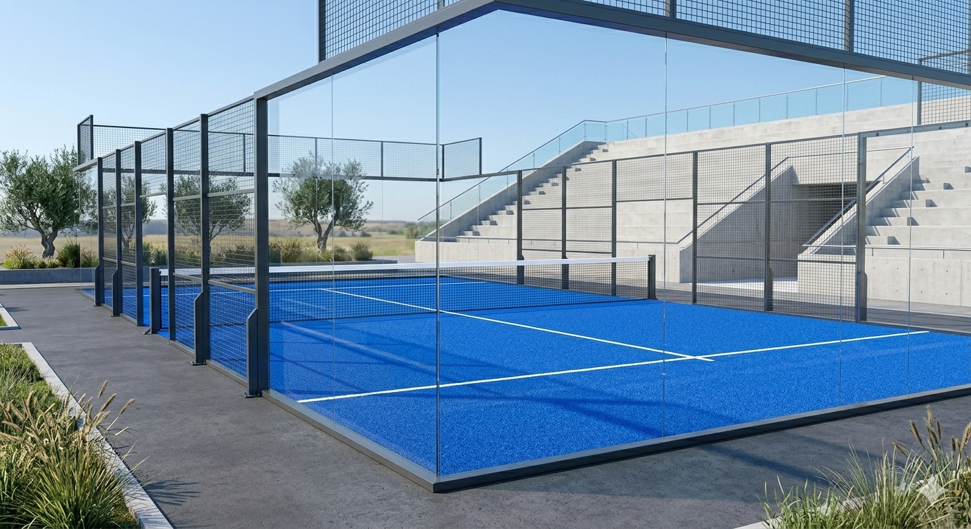 Padel court surface and enclosure details