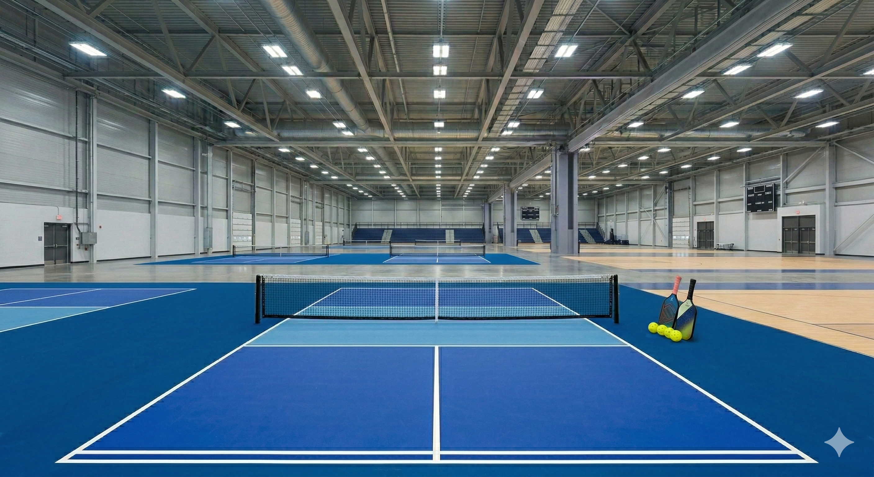 Pickleball court surface and line marking details