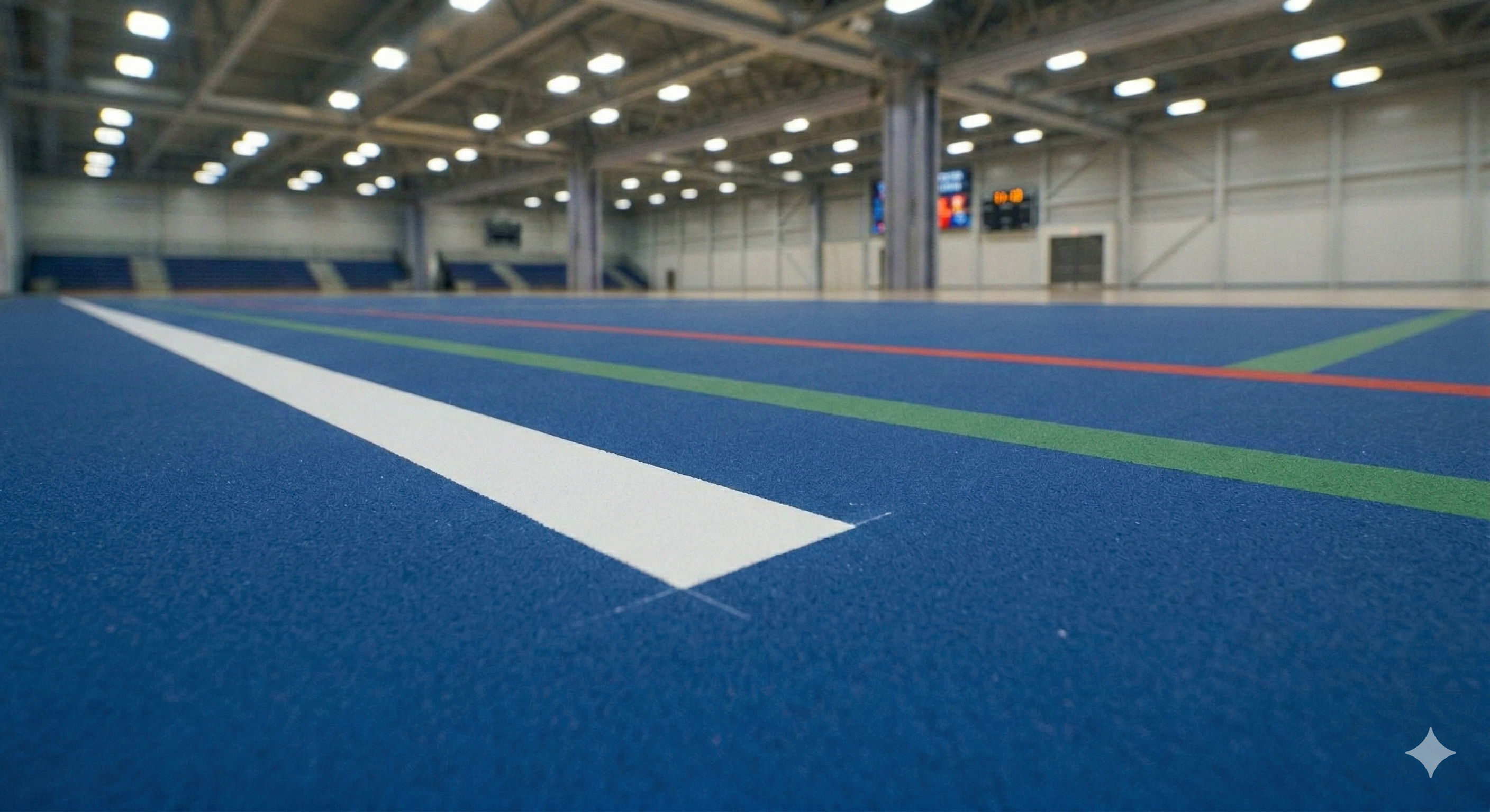 Polyurethane sports flooring material and layer details