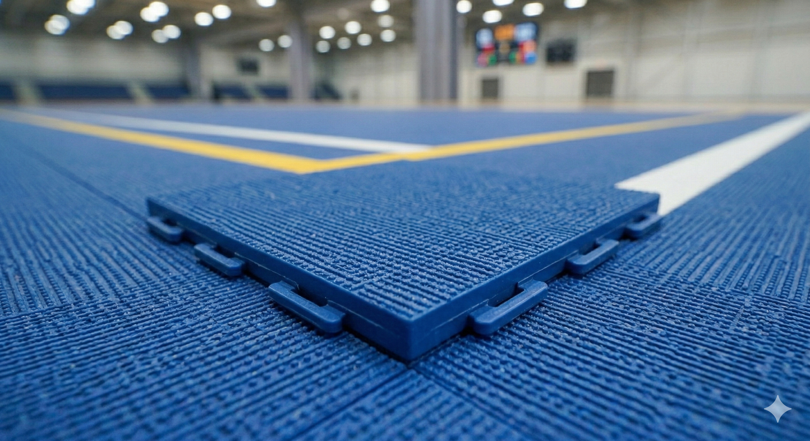 PP interlocking tiles material and court layout details