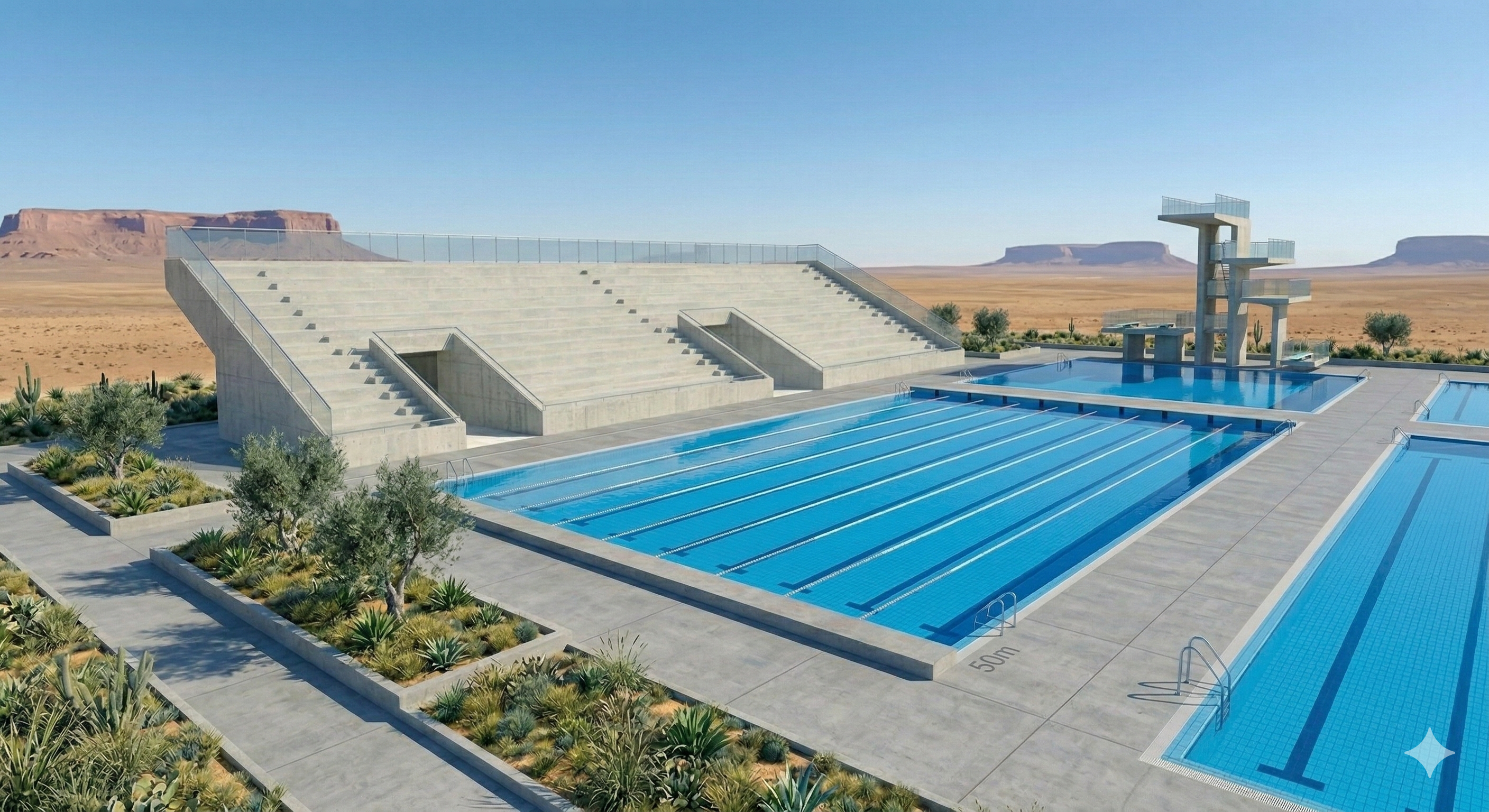 Swimming pool facility construction and lane layout details