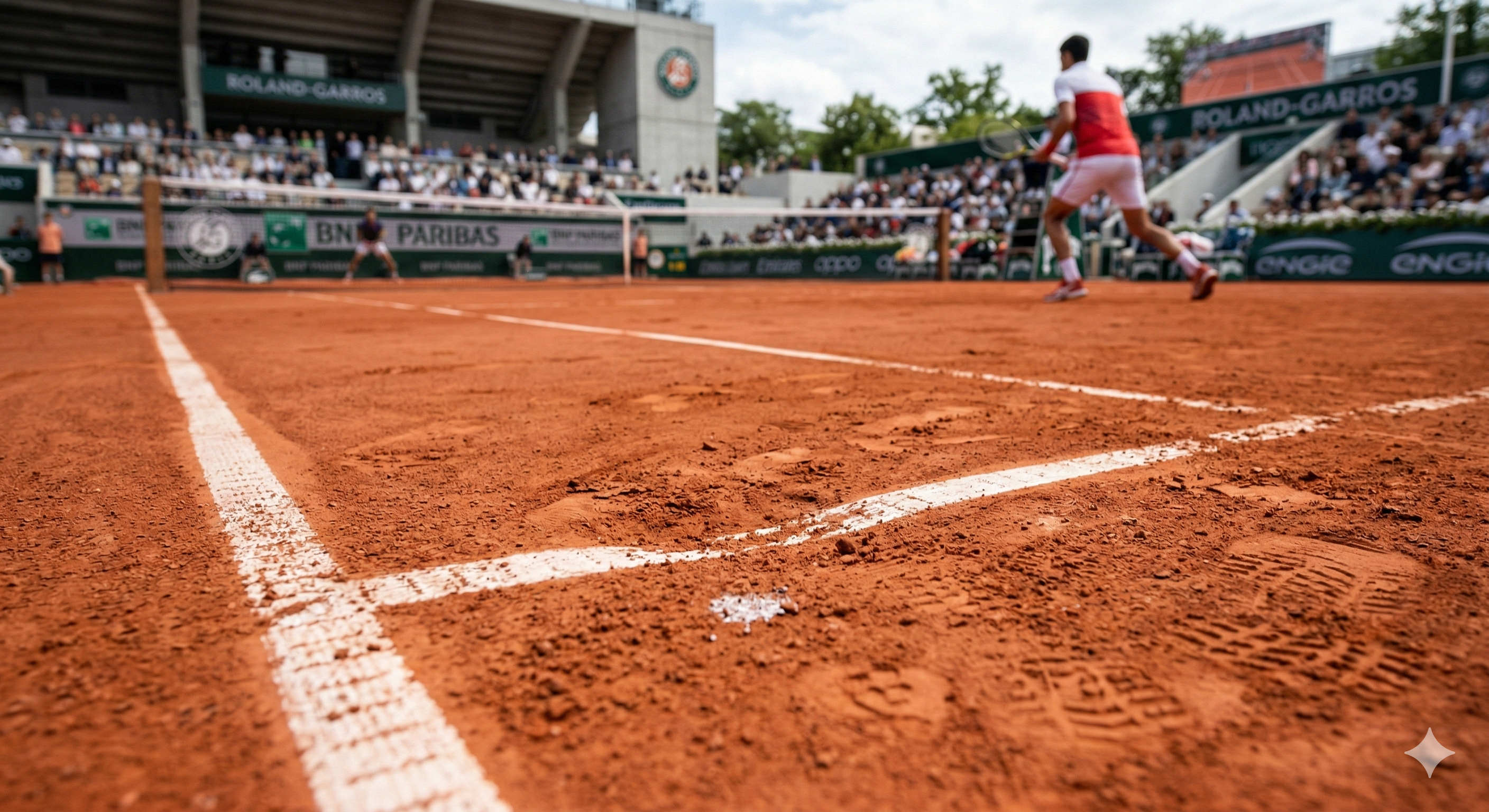 Synthetic clay court surface and layer details